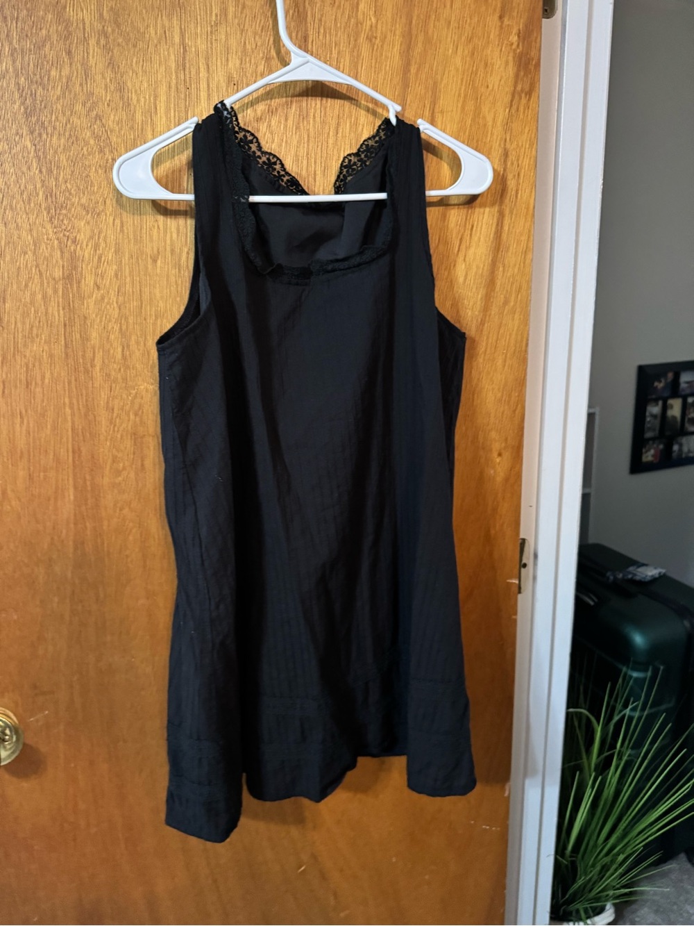 SHEIN Black Lace-Trim Sleep Chemise